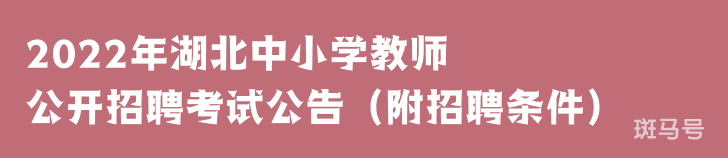 2022年湖北中小学教师公开招聘考试公告（附招聘条件）(图1)