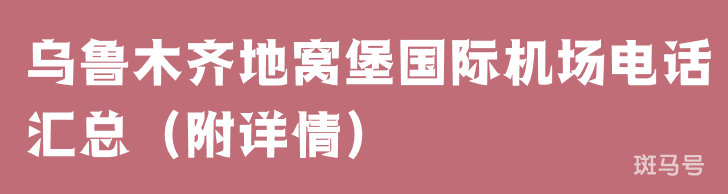乌鲁木齐地窝堡国际机场电话汇总（附详情）
