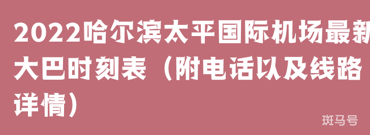2022哈尔滨太平国际机场最新大巴时刻表（附电话以及线路详情）