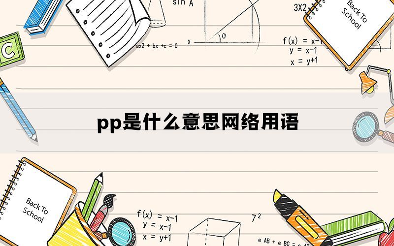 pp是什么意思网络用语