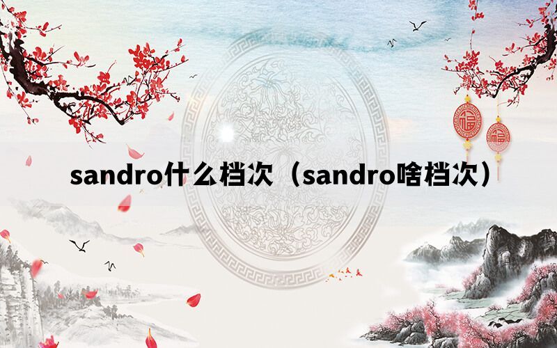 sandro什么档次（sandro啥档次）