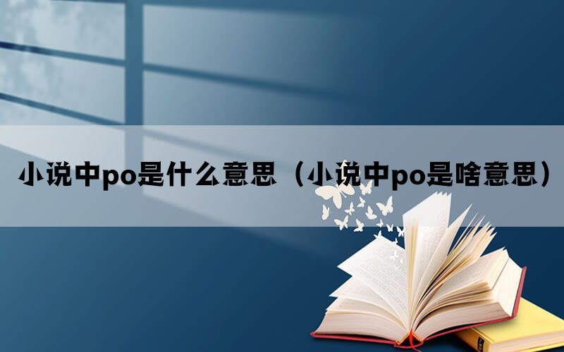 小说中po是什么意思（小说中po是啥意思）(图1)