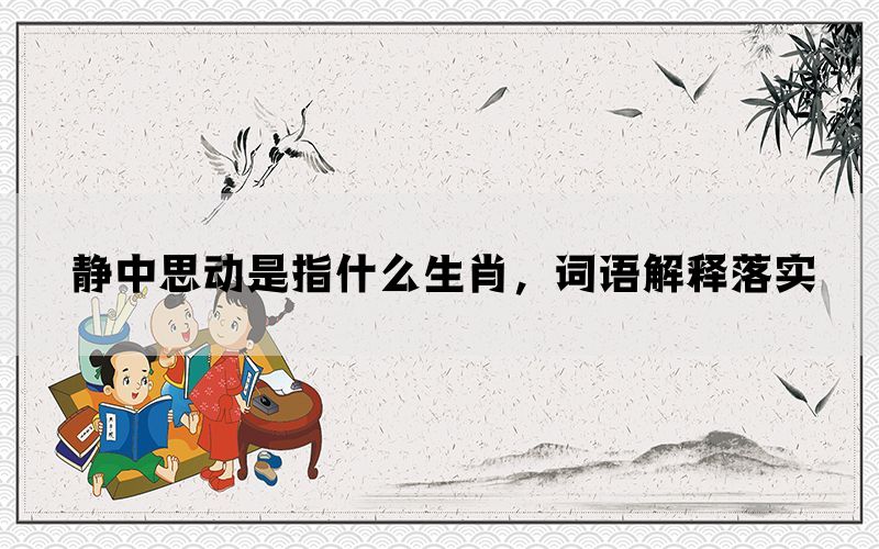 静中思动是指什么生肖，词语解释落实