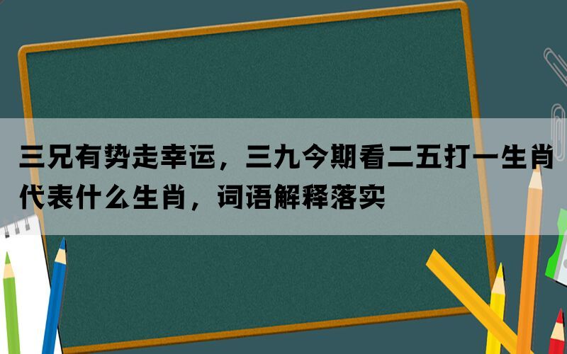 三兄有势走幸运，三九今期看二五打一生肖代表什么生肖，词语解释落实