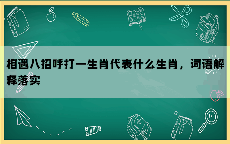 相遇八招呼打一生肖代表什么生肖，词语解释落实