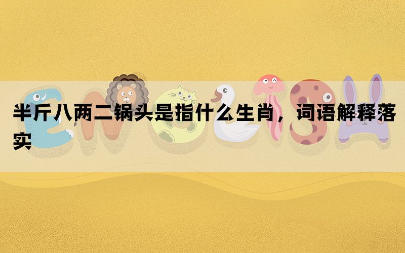 半斤八两二锅头是指什么生肖，词语解释落实(图1)